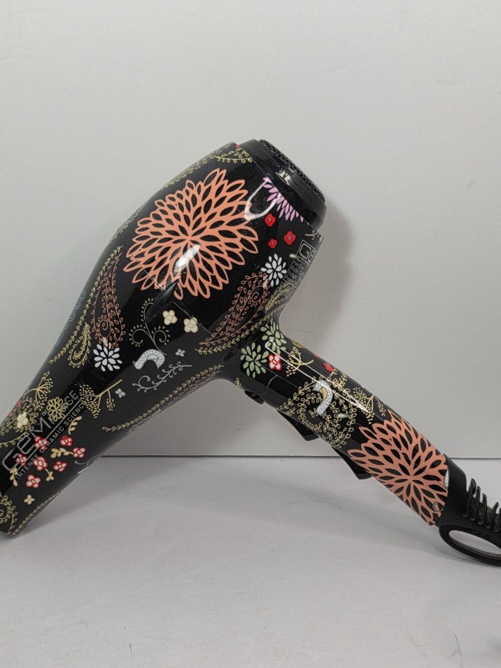 GEM Force Hair Dryer Paisley Floral Ceramic Cool Shot 3 Heat 2 Speed